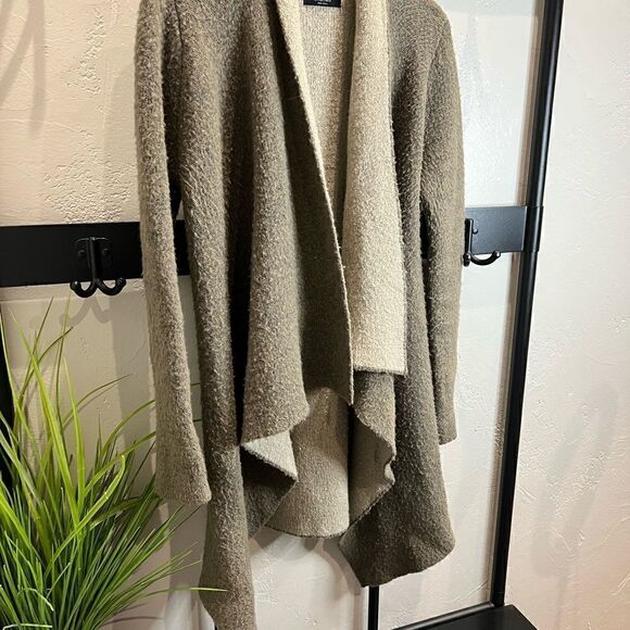 Zara knit cardigan wool blend open sweater green size small - Picture 3 of 13